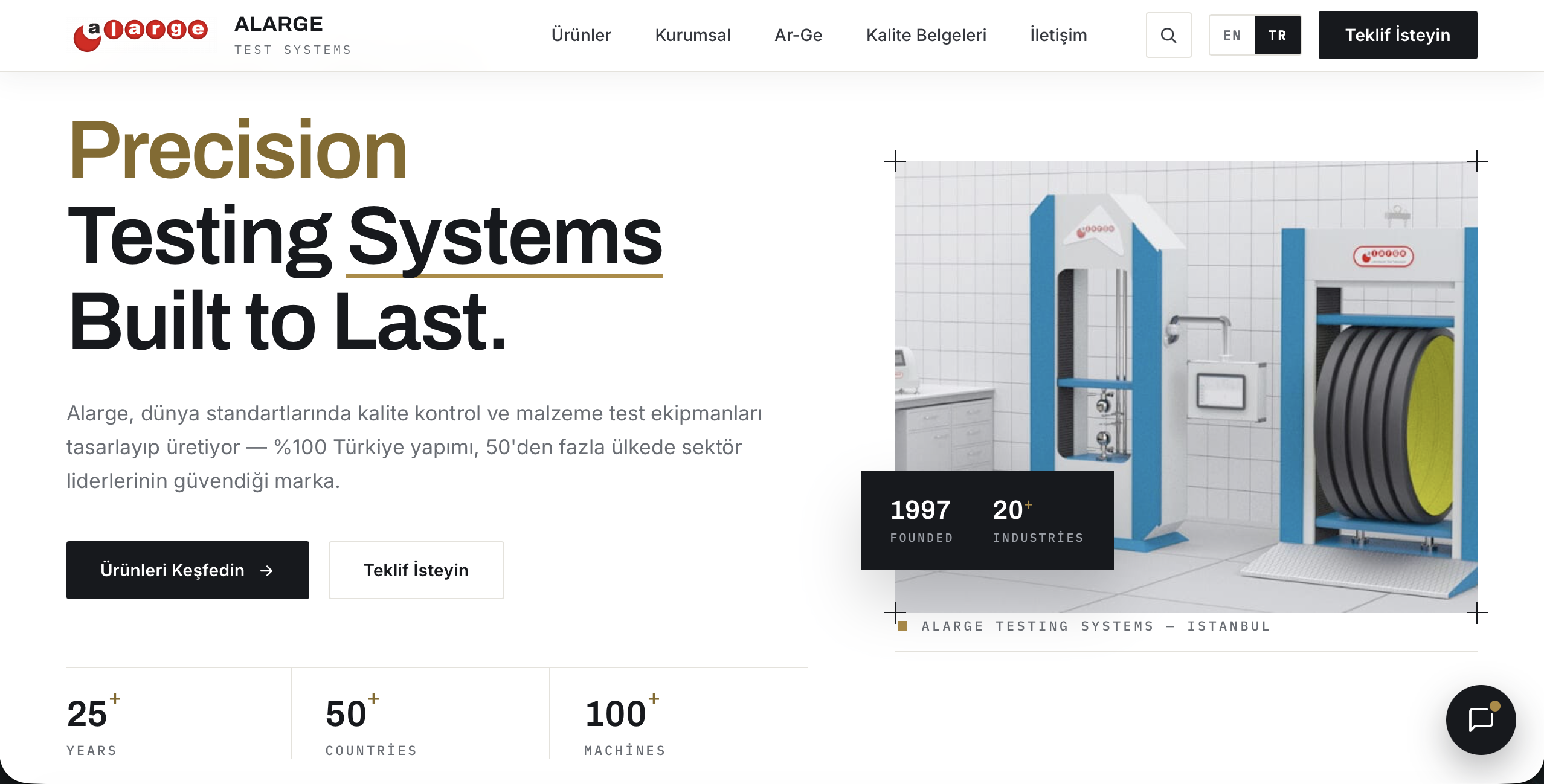 Alarge kurumsal web sitesi ekran görüntüsü